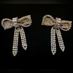 Sparkling Bow Rhinestone Earrings